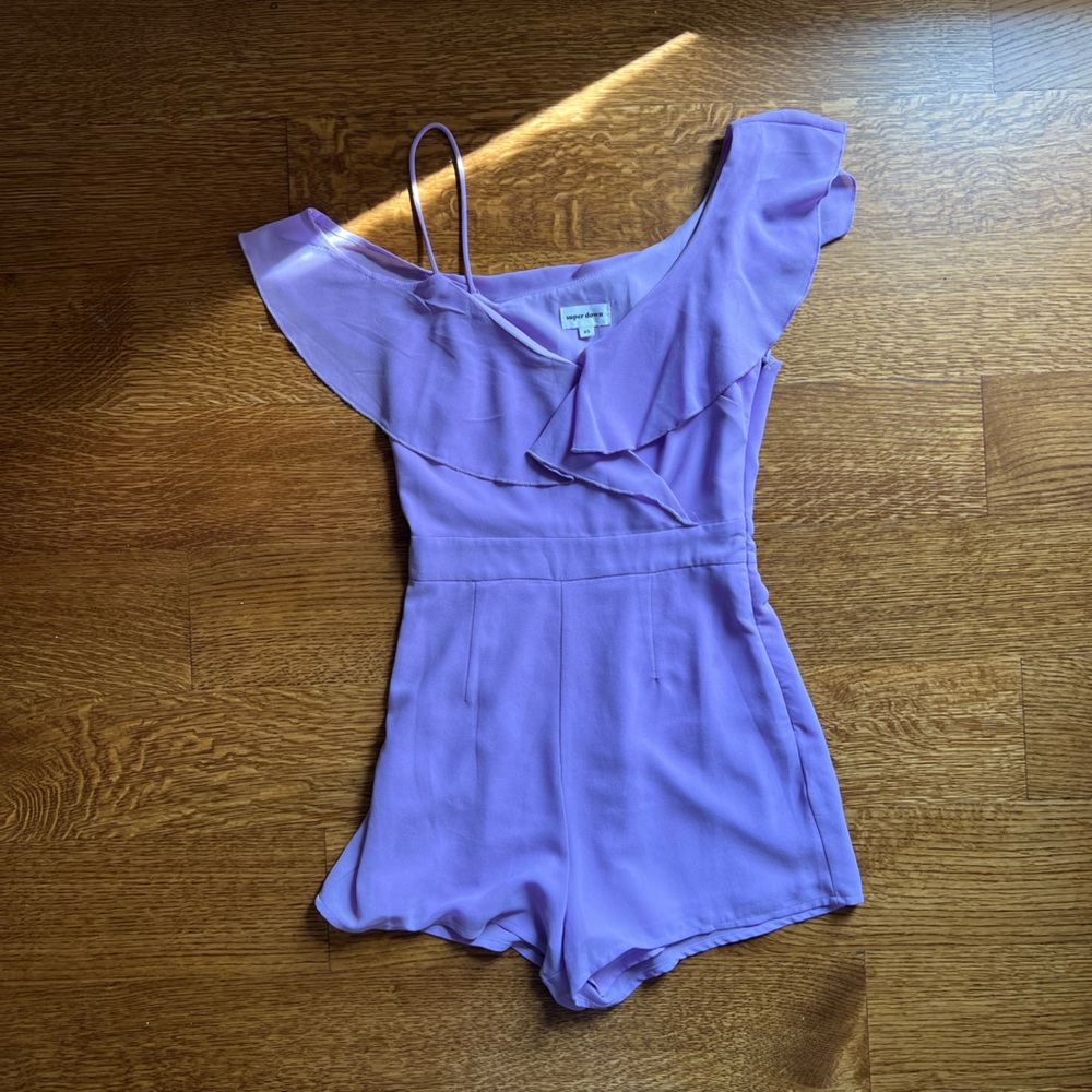 Asymmetrical Purple Superdown Romper - image 5